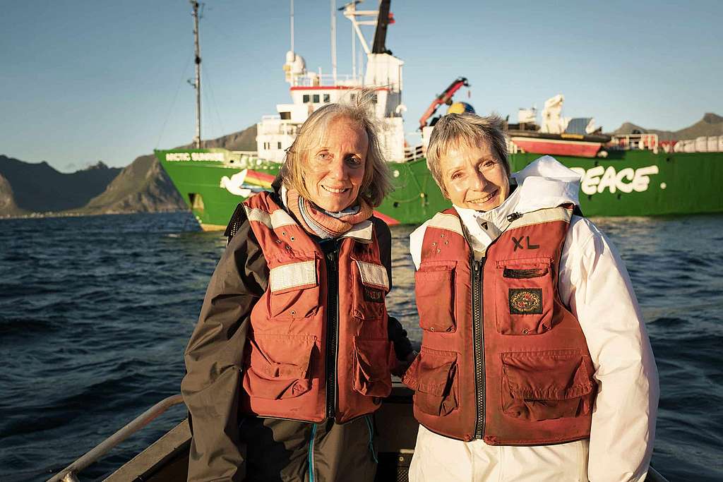 Deux Aînées pour la protection du climat à bord de l‘Arctic Sunrise