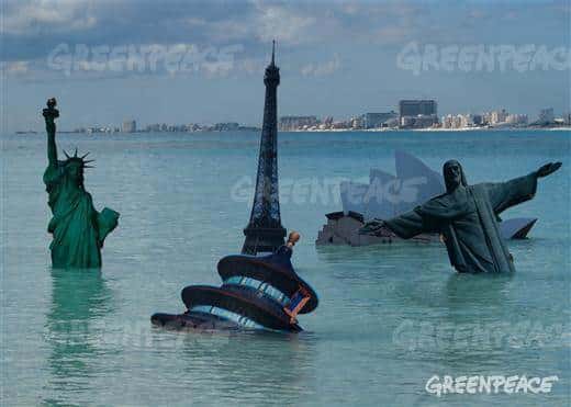 Greenpeace protestiert in Cancun für ein verbindliches Abkommen gegen den Klimawandel