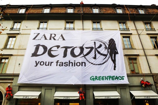 Greenpeace demande à Zara de décontaminer ses vêtements Greenpeace demande à Zara de décontaminer ses vêtements