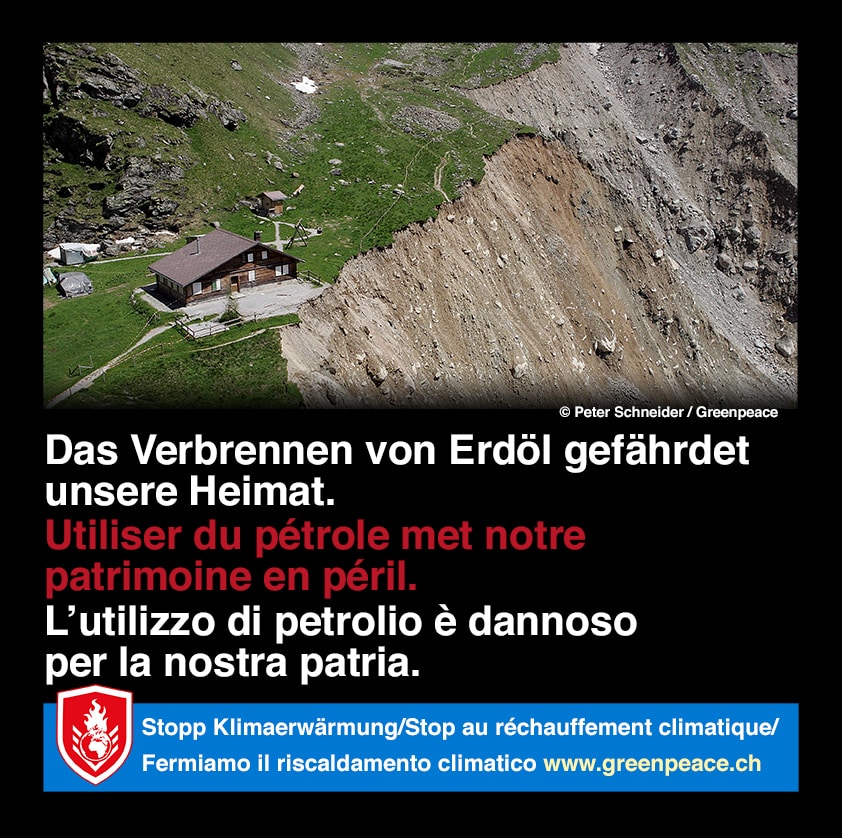Publicité trompeuse des lobbies gaziers et pétroliers suisses: Plainte de Greenpeace devant la Commission Suisse pour la Loyauté