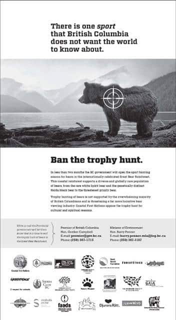 Dieses Inserat ist in der Dienstagsausgabe der kanadischen Zeitung «The Vancouver Sun» erschienen.