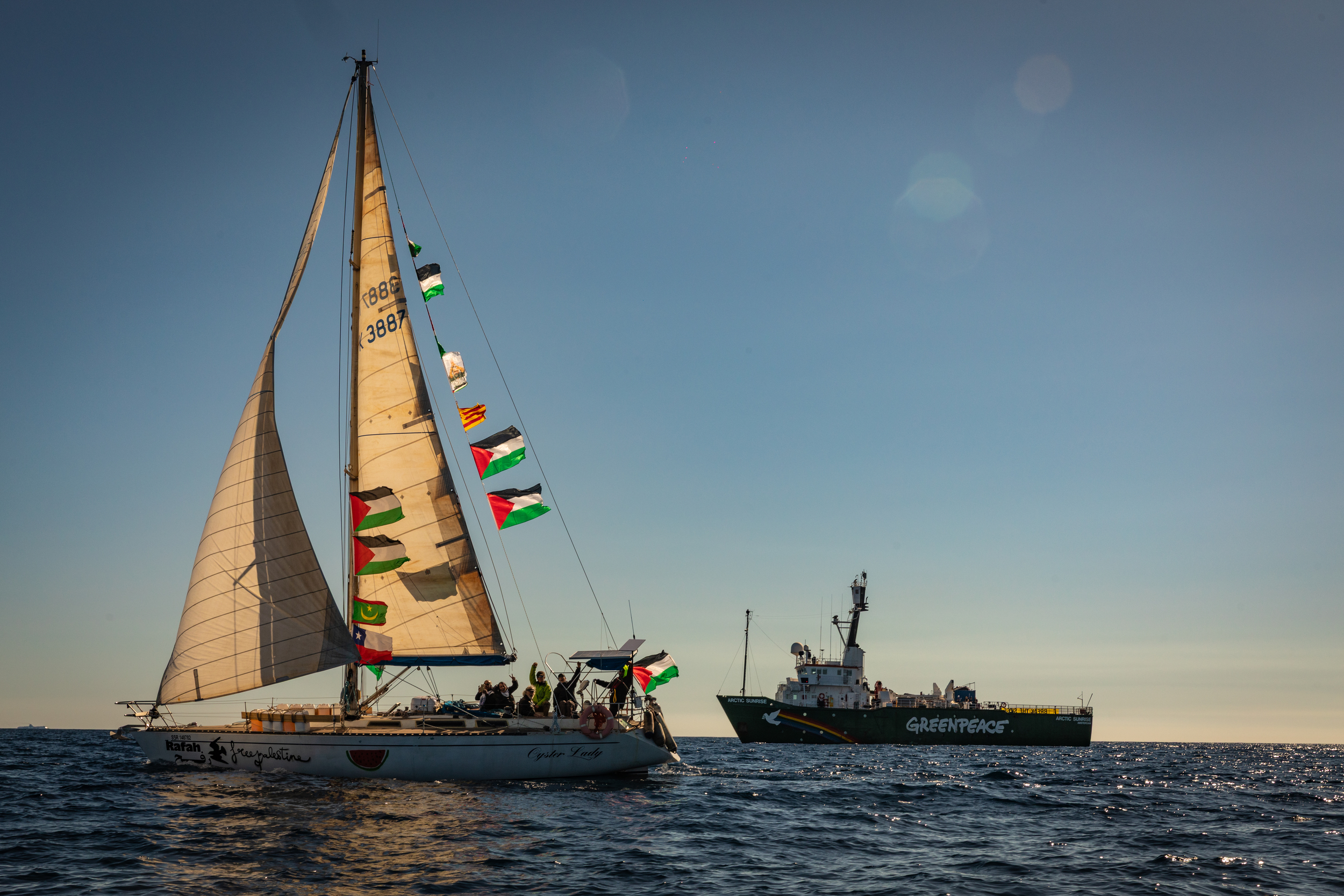 MY Arctic Sunrise Joins the Global Sumud Flotilla in the Mediterranean Sea / © Max Cavallari / Greenpeace